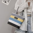 thumbnail image 1 of Bolsa Bolsos de hombro a rayas de moda Bolsos de compras grandes de lona para mujer (gris) Ehuebsd Nuevos Originales, 1 of 7