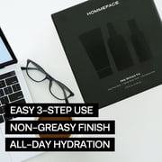 HOMMEFACE Daily Trio Skin Care Set for Men with Face Wash, Toner, Moisturizer, Paraben-Free, Natural, Non-Irritating, 3 Piece Set