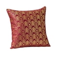 thumbnail image 1 of Funda de cojín de sofá de terciopelo con estampado dorado, ligera, lujosa y sencilla, 18 x 18 pulgadas Rojo oscuro, 1 of 8