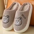 thumbnail image 6 of Fesfesfes Womens Wide Dress Shoes Cotton Slippers Female Cute Girl Heart Fall And Winter Home Warm Indoor Non-Slip Thick-Soled Couple Home Plush Slippers 9-9.5(42-43), 6 of 7