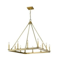 12 Light Chandelier in Linear Style 34 inches Wide By 38.75 inches High-Olde Brass Finish Bailey Street Home 372-Bel-4185775