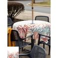thumbnail image 4 of Outdoor Tablecloth with Umbrella Hole and Zipper, Red Coral Coastal Square Table Cloth 60x60 Inch Waterproof Tablecloth, Summer Beach Shells Starfish Ocean Picnic Table Cover for Patio Camping, 4 of 7