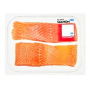 Fresh ABF Skinless Atlantic Salmon Portions, 0.95 - 1.2 lb Tray. BAP 4 Star Certified. 23g Protein per 4 oz. (113 g) Serving.