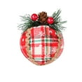 thumbnail image 2 of 6 Pieces Christmas Hanging Plaid Ball Ornaments Knitted Handmade Xmas Trees Christmas Tree Hanging Ball Ornaments Festive Decorations, 2 of 10