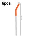 thumbnail image 3 of Set Of 6 Stainless Steel Reusable Metal Straws With Silicone Flex Tips Elbows Cover, Metal Drinking Straws, 3 of 5