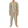 thumbnail image 3 of Hirioo Fall Thanksgiving Day for Men's Pajama Sets 2 Piece Pjs Men's Long-Sleeved Pajama Set Button Down Sleepwear,S-XXL-Large, 3 of 7