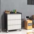 thumbnail image 2 of Metal Storage Cabinet with Wheels, Rolling Tool Cabinet, Garage Storage Cabinet with 3 Drawer for Tools, 2 of 5