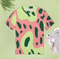 thumbnail image 4 of Leopard Print Pattern Womens Tops Women's Fashion Casual Short Sleeve Flower Print Round Neck Pullover Top Blouse, 4 of 6