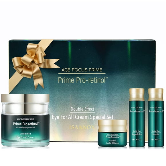 Isa Knox Spring Event AGE FOCUS Prime Double Effect Eye For All Cream Set (3.4fl oz) - Set de cuidado de la piel coreano Emulsión tónica de crema para ojos ligera y rica de LG Beauty. Retinol diurno.