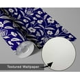 thumbnail image 6 of S4Sassy Self Adhesive Wallpaper, Floral Wallpaper, Blue Removable Diy Vinyl Wall Covering, Textured Peel And Stick Contact Paper For Entryway Accent Wall, Easy Home Decor Solution (25"X360"), 6 of 9