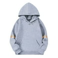 thumbnail image 4 of Atogsazn Kids Halloween Oversized Hoodie Girls Spooky Pullover Pumpkin Sweatshirt Fall Fleece Outerwear Clothes 03-Gray 11-12 Years Fashion, 4 of 5