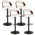 thumbnail image 5 of VECELO Swivel Bar Stools Set of 4, Adjustable Height PU Leather Armless Barstool with Back & Footrest for Bar Kitchen Dining Room, White, 5 of 10