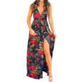 thumbnail image 1 of Robes de Bal pour Femmes Dos Nu à Fleurs à Col en V Coupe Ajustée Fendue Robe Maxi Blanche Robes de Retour à la Maison, 1 of 6