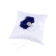 thumbnail image 1 of Cojín para anillos de boda de 20 x 20 cm con flores de perla (flor azul y blanca), 1 of 5
