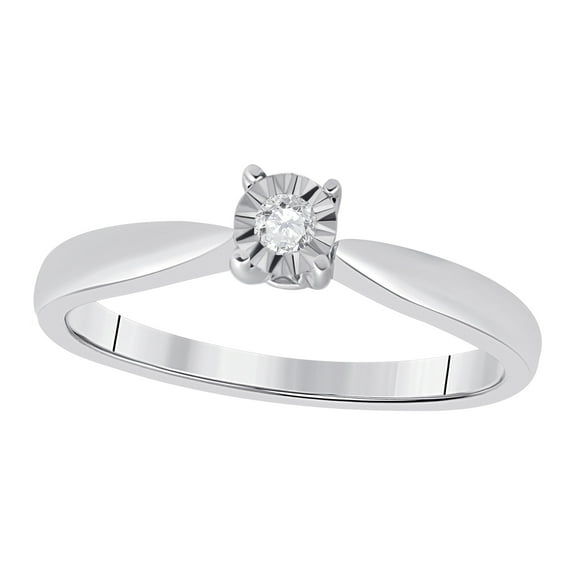 Mauli Jewels 0.05 Carat Miracle Set Natural Diamond Solitaire Engagement Ring ( H-I, SI1-SI2 )