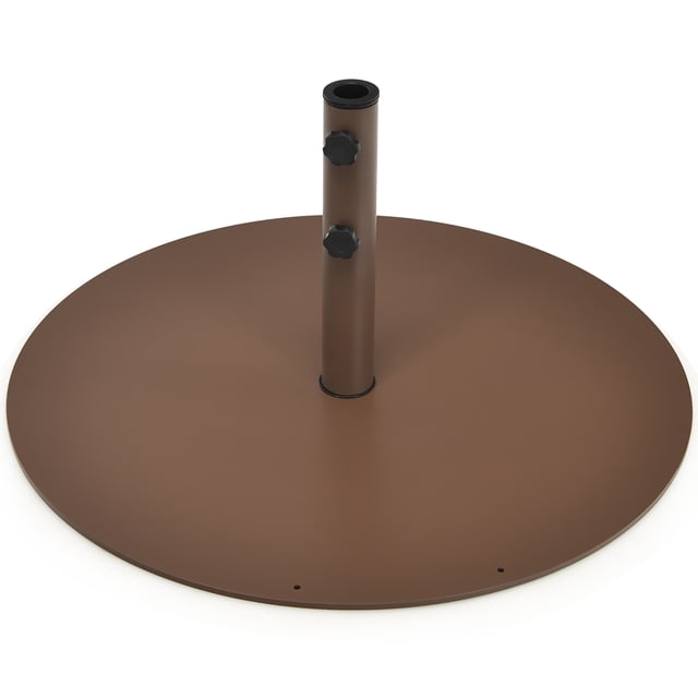 Costway Base de Parasol de Patio 59 Lb Support de Parasol Rond pour Cour Arrière Brun