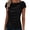 Black, variant on Womens Tops Satin Ruched Bow Tie Tops Elegant Draped Front Cap Sleeve Evening Blouses on Sale