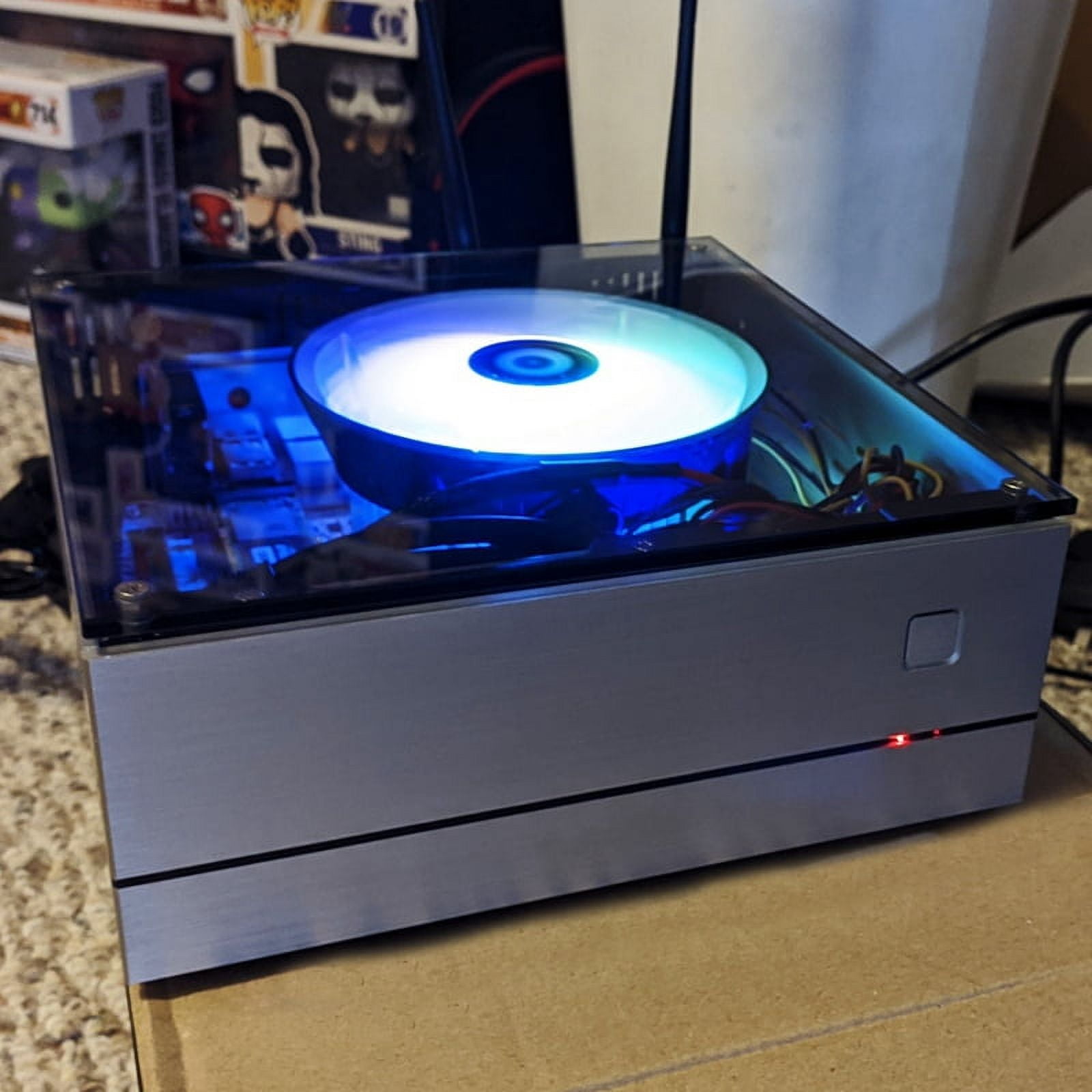 A01 Aluminum Mini-ITX HTPC Desktop Computer Chassis Black Tempered Glass HTPC Mini ITX DIY PC Cases