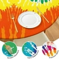 thumbnail image 4 of Colorful Tie Dye Pattern Round Fitted Tablecloth with Elastic Edge,Dining Table Cover Waterproof,Outdoor Round Tablecloth for Camping,Dining,Indoor and Outdoor, 4 of 7