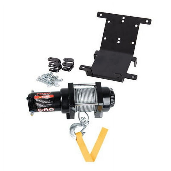 Winch with Wire Rope and Mount Plate 2500 lb. for Yamaha RHINO 700 FI 4x4 Auto 2008-2009