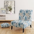 thumbnail image 2 of Designart "Serene Blue Seashore Harmony VI" Blue Floral Upholstered Accent Chair - Cottage Arm Chair For Living Room, 2 of 5