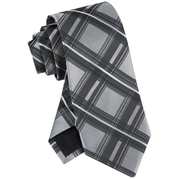 Calvin Klein Men's Necktie Arthur Plaid Tie Grey