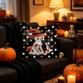 thumbnail image 2 of Halloween Pillow Covers 18x18 Imitation Embroidery Linen Throw Pillow Cases, Decorative Couch Pillow Covers for Sofa Bedroom Living Room, Natural Linen Halloween Decor by OVFUIZ, 2 of 7