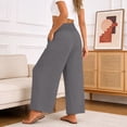 thumbnail image 4 of JIAYUE Women's Pants Ankle Length Wide Leg High Waist Palazzo Summer Flowy Beach Trousers With Pockets Trendy Bottoms For Women, 4 of 6