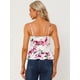 thumbnail image 3 of Cami floral sin mangas para mujer Tank Top con cuello en V y corbata en la cintura Peplum Blusa Beige XL, 3 of 4