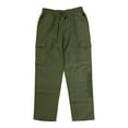 thumbnail image 4 of Lorytime Men's Cargo Pants with Zippers Drawstring Elastic Waist Straight Leg Trousers Outdoors Pants Multi Pockets Outwear, 4 of 8
