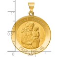 thumbnail image 2 of 14k Yellow Gold Hollow Screw back Polished and Satin St. Joseph Medal Pendant Necklace 33.7x26mm Wide Stud Earring for W, 2 of 2