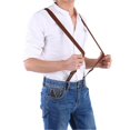 thumbnail image 1 of Adult Button Buckles Suspenders Adjustable Belts Pants Trousers Braces Elasticity Strap Brown, 1 of 4