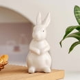 thumbnail image 6 of Easter Bunny Ceramic Ornament Set Minimalist Rabbit Figurine for Modern Home Desktop Festive Atmosphere Spring Tabletop Decor, 6 of 9