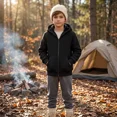 thumbnail image 5 of Pogiun Boys Fleece Jacket Sherpa Lined Zip Up Hoodies for Kids Winter Coat Black 11-12Y, 5 of 6