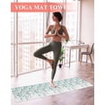 thumbnail image 2 of Weeping Flowers Yoga Towel for Hot Yoga Non Slip, Teal Grey Summer Spring Floral Botanical Art Yoga Mat Towel Absorbent Yoga Sweat Towels Microfiber Hot Yoga Blanket for Bikram Pilates 26"x74", 2 of 7
