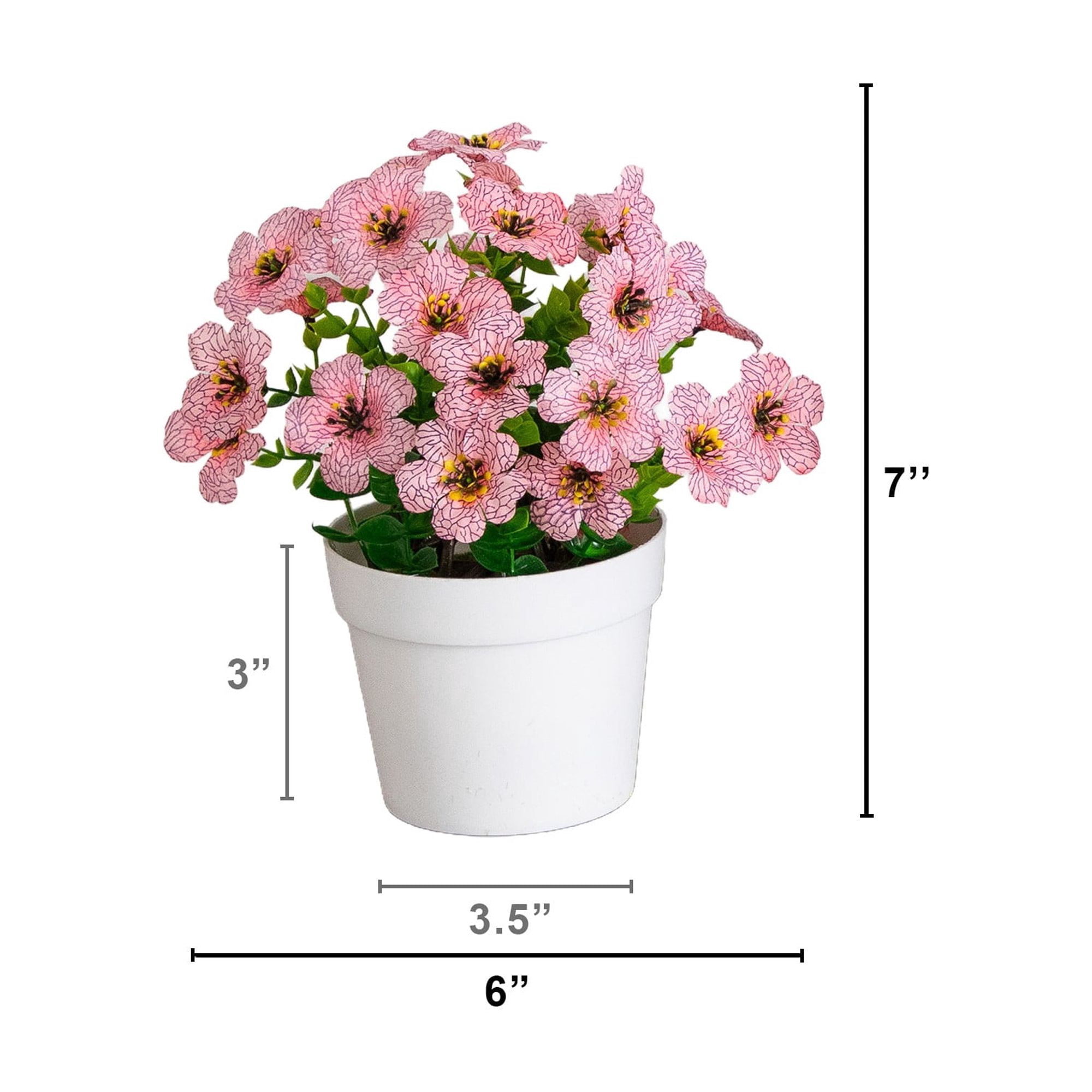 7in. Artificial Spring Daisy in White Pot - Set of 3