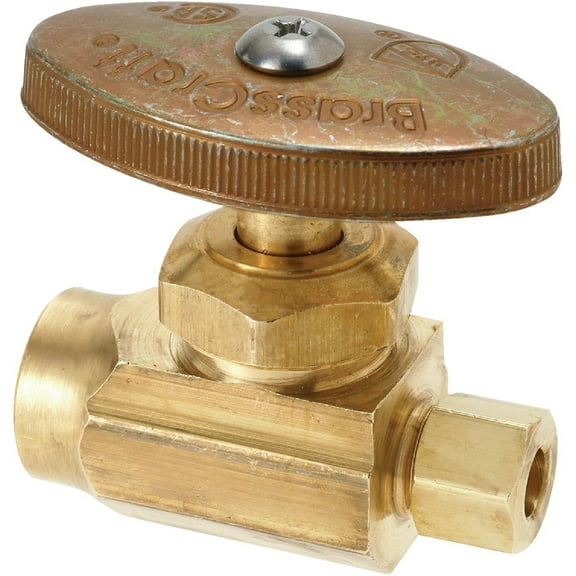 BrassCraft Straight Valve R14X - Brass, Sweat x OD - 1/2 In. x 3/8 In.