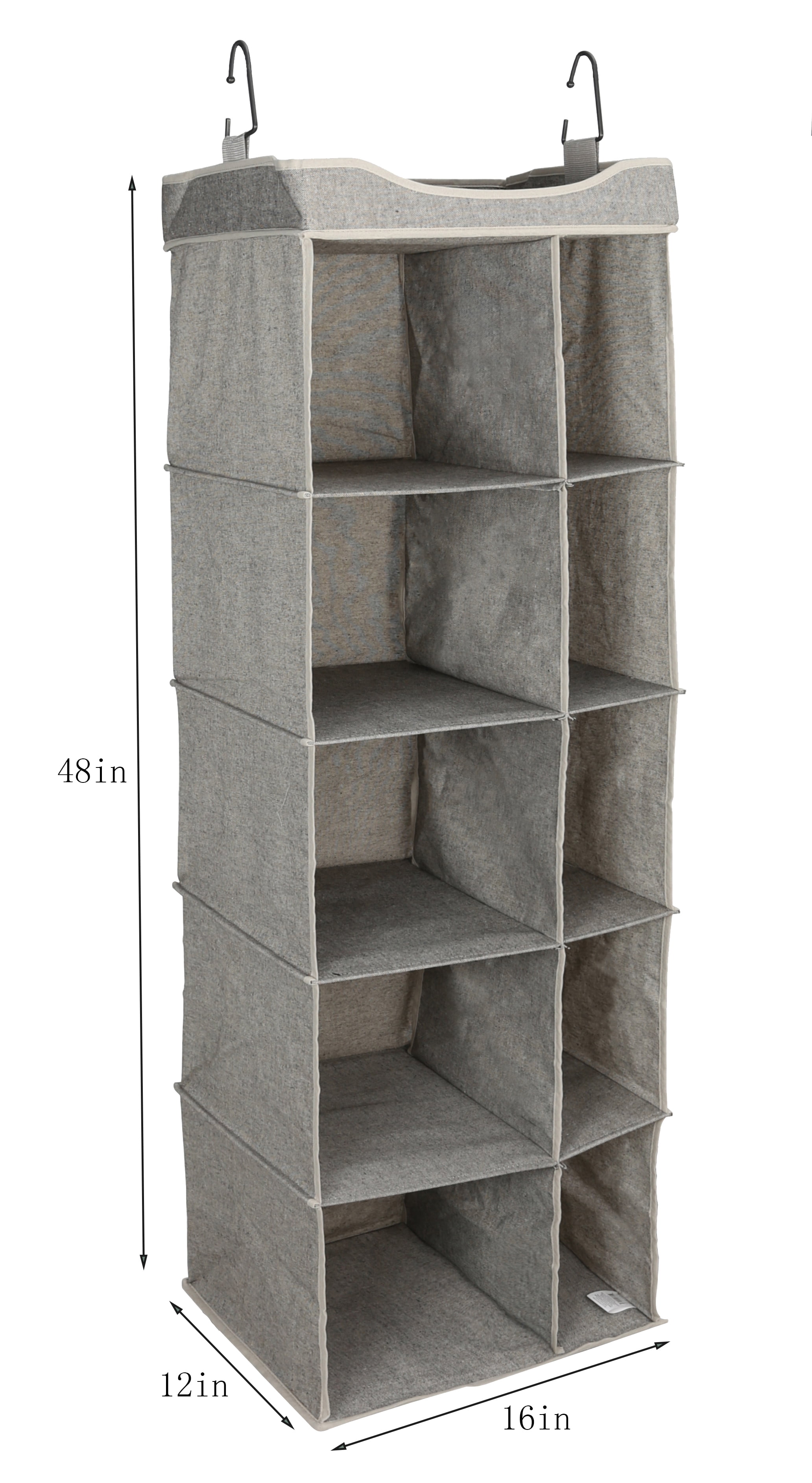(2 pack) Better Homes & Gardens 5-Tier Hanging Closet Storage Organizer Dividers for Shoes and Clothes, 10-Compartments, Polyester & Cotton
