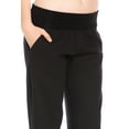 thumbnail image 6 of Comfy Fold Over Linen Pants (Black), 6 of 7