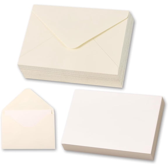 Cream Mini Envelopes with Blank Gift Cards, Business & Note Cards - for Wedding Invitation, Graduation, Holiday, Party Favors & Scrapbooking
