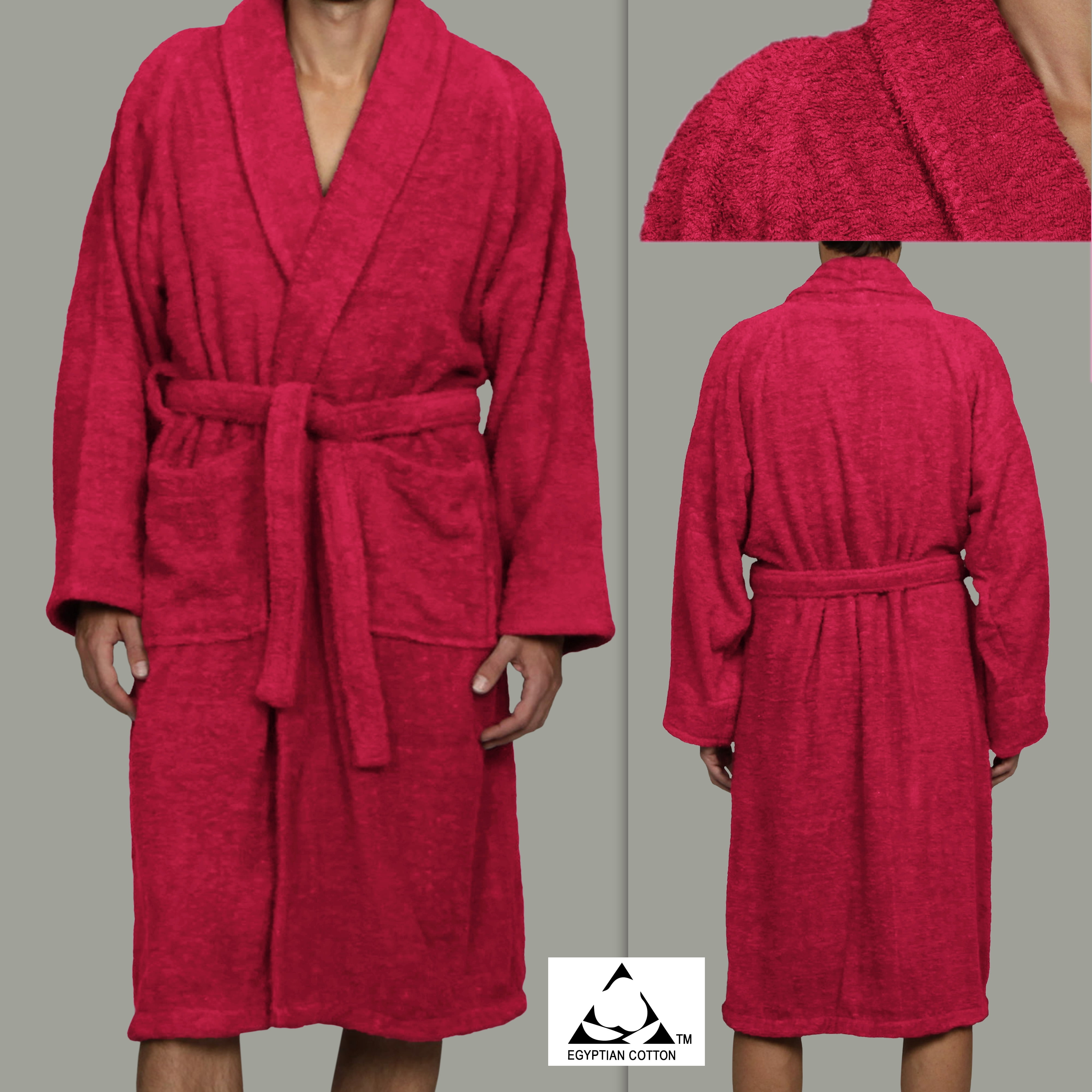 Superior Terry Cotton Adult Unisex Soft Lightweight Bathrobe, Medium, Burgundy