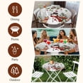 thumbnail image 7 of Grey Christmas Snowman Round Tablecloth, Fitted Table Cover with Elastic for 55"-60" Round Tables, Xmas Snowflake Elk Tree Balls Table Cloth Outdoor Indoor Dinning Party Waterproof Tablecloths, 7 of 7