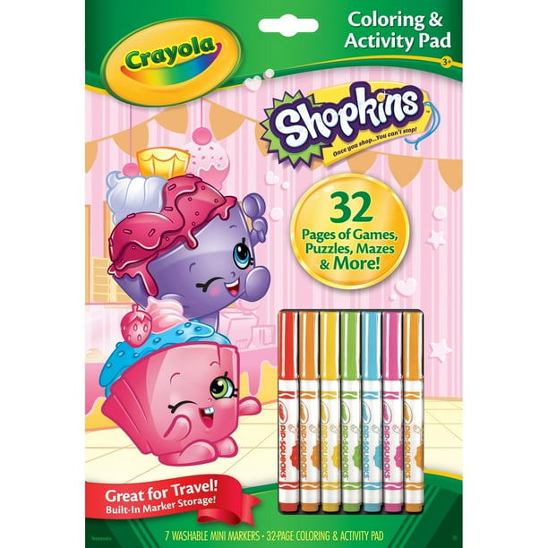 Crayola Shopkins Coloring And Activity Pad With Markers - Walmart.com ...