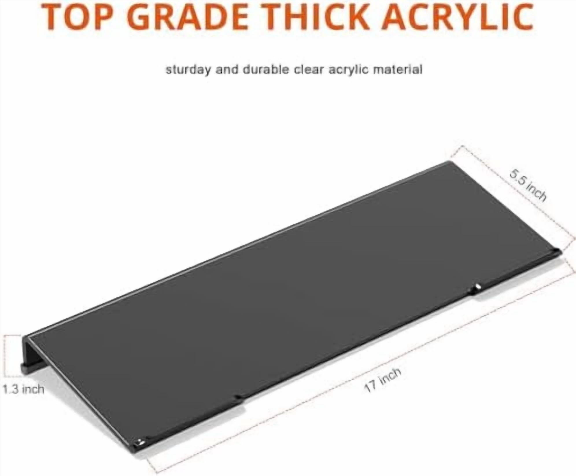 Computer Keyboard Stand Tilt PC Keyboard Stand Riser for Easy Ergonomic Typing, Acrylic Keyboard Tray Holder for Office Desk, Home, School, with Silicone Anti-Slip Case, Black