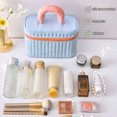 thumbnail image 2 of Cosmetic Bag Large Capacity Handle Rectangle/Triangle Women Cosmetic Storage Bag Bathroom Organizer Accessories, 2 of 6