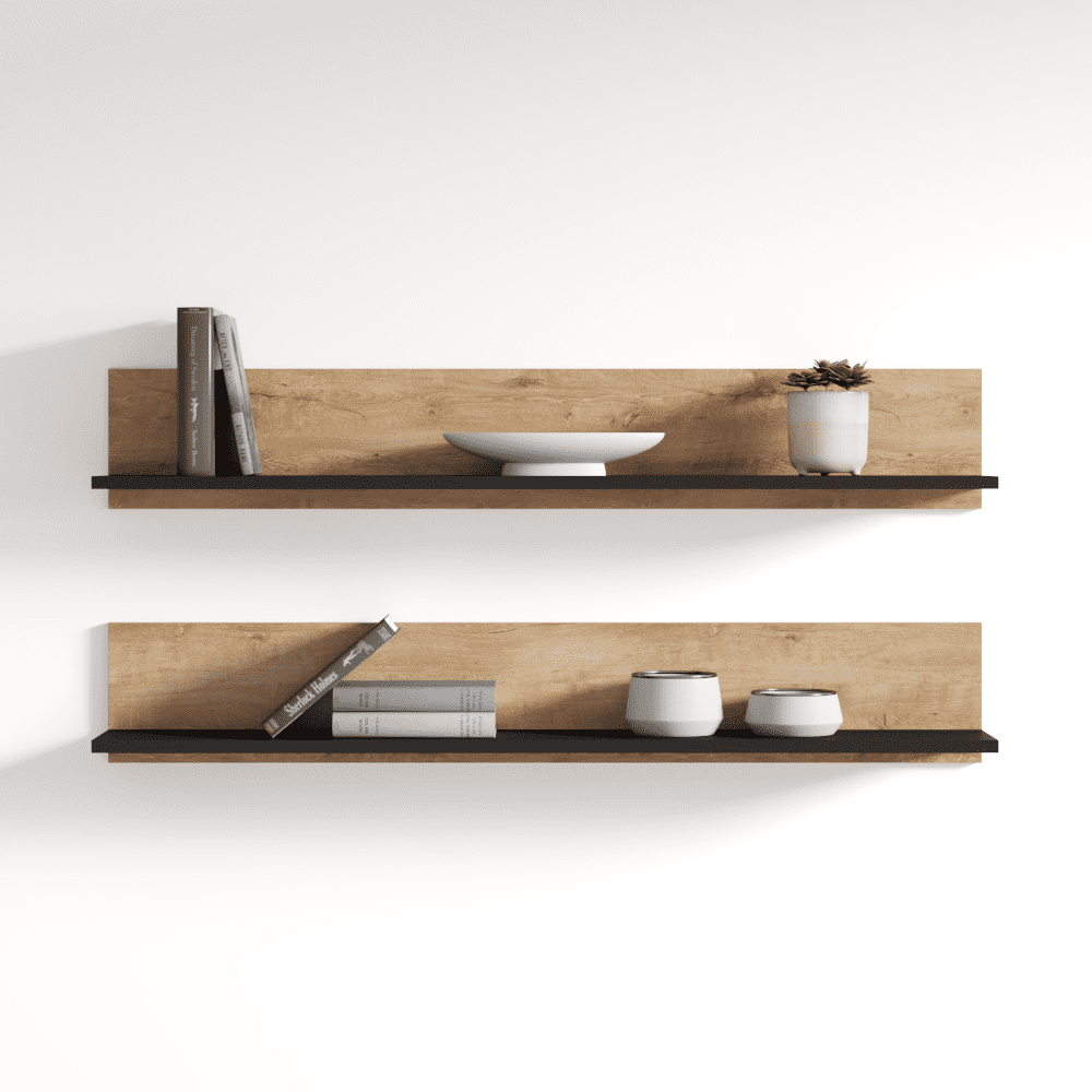 Soho S5 Modular Modern Wall Mounted Floating 2 Piece Shelf Set