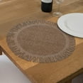 thumbnail image 3 of Placemat Rond Tissé Avec Franges Beige 15 X 15 - Ensemble De 12, 3 of 4