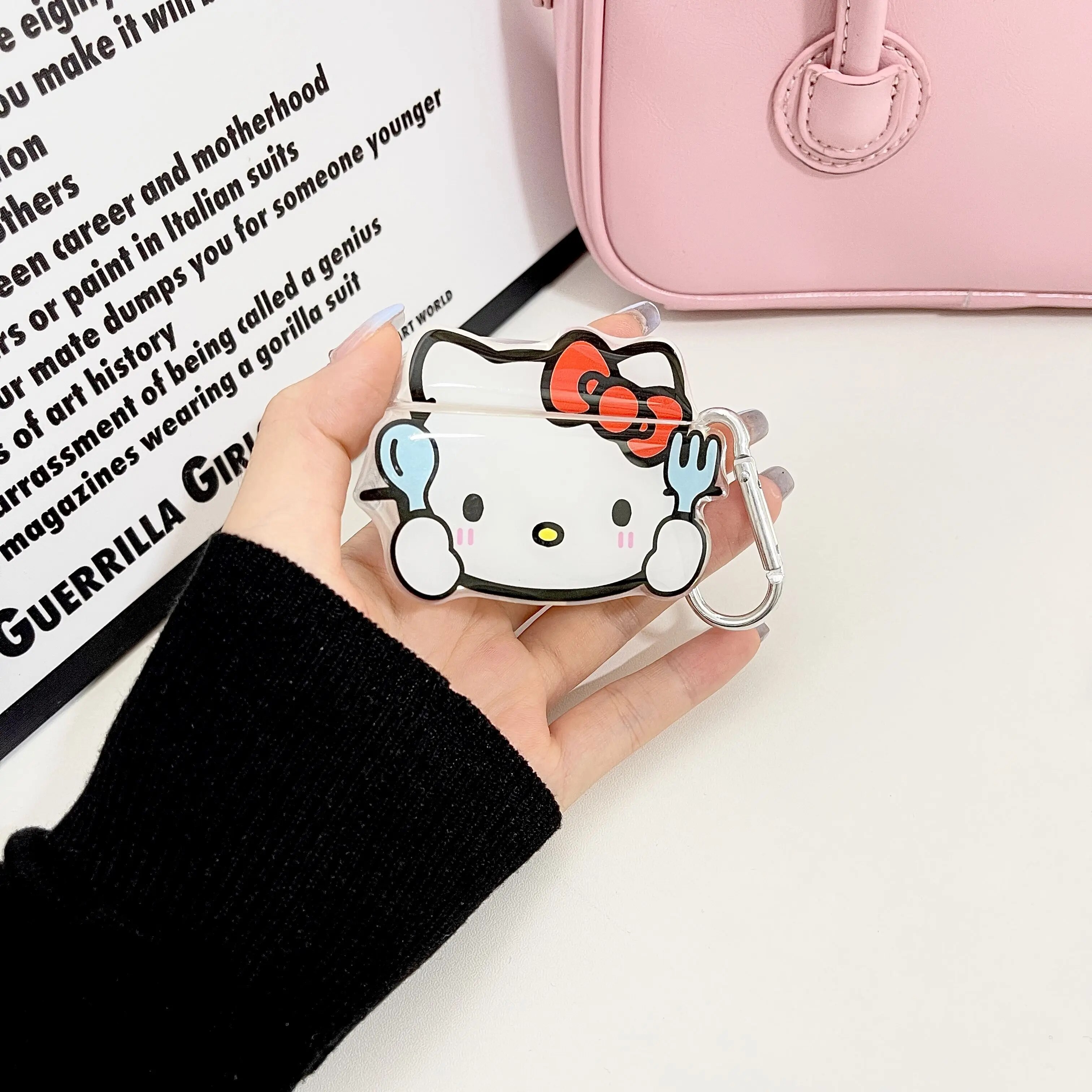 Pink Hello Kitty Cat AirPods 3 Case Apple AirPods 2 Case Cover AirPods Pro Case IPhone Earphone Accessories Air Pod Case
