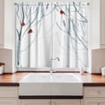 thumbnail image 2 of Ambesonne Black White Kitchen Curtains, Woods Bullfinches, 55"x39", Pale Grey White, 2 of 3