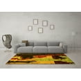 thumbnail image 3 of Ahgly Company Indoor Square Oriental Yellow Modern Area Rugs, 6' Square, 3 of 4